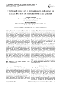 Technical issues in E-governance initiatives in Satara district in Maharashtra state (India)