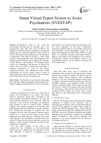 Smart virtual expert system to assist psychiatrists (SVESTAP)