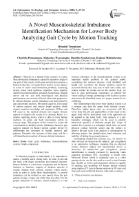 A novel musculoskeletal imbalance identification mechanism for lower body analyzing gait cycle by motion tracking