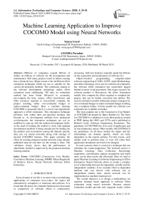 Machine learning application to improve COCOMO model using neural networks
