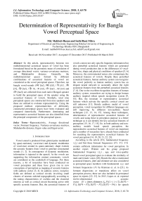 Determination of representativity for Bangla vowel perceptual space
