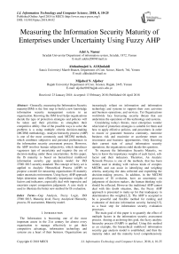 Measuring the information security maturity of enterprises under uncertainty using fuzzy AHP