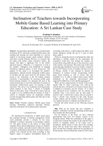 Inclination of teachers towards incorporating mobile game based learning into primary education: a Sri Lankan case study