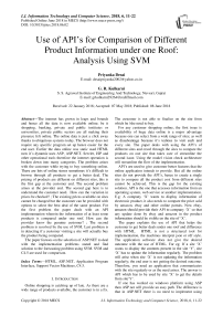 Use of API’s for Comparison of different product information under one roof: analysis using SVM
