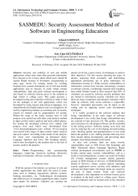 SASMEDU: security assessment method of software in engineering education