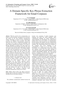 A domain specific key phrase extraction framework for email corpuses