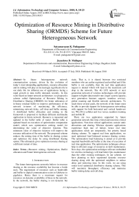 Optimization of resource mining in distributive sharing (ORMDS) scheme for future heterogeneous network