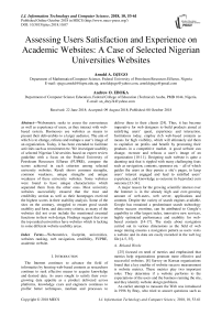 Assessing users satisfaction and experience on academic websites: a case of selected Nigerian universities websites