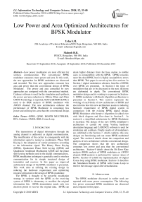 Low power and area optimized architectures for BPSK modulator