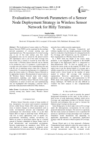 Evaluation of network parameters of a sensor node deployment strategy in wireless sensor network for hilly terrains