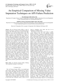 An empirical comparison of missing value imputation techniques on APS failure prediction