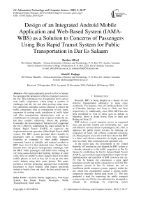 Design of an integrated android mobile application and web-based system (IAMA-WBS) as a solution to concerns of passengers using bus rapid transit system for public transportation in Dar Es Salaam