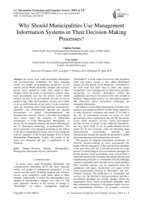 Why should municipalities use management information systems in their decision-making processes?