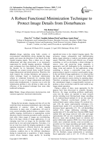 A robust functional minimization technique to protect image details from disturbances