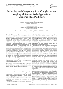 Evaluating and comparing size, complexity and coupling metrics as web applications vulnerabilities predictors