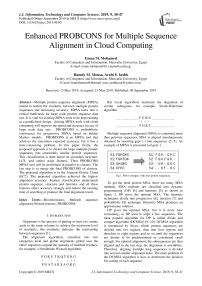 Enhanced PROBCONS for multiple sequence alignment in cloud computing