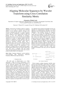 Aligning molecular sequences by wavelet transform using cross correlation similarity metric