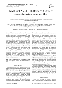 Traditional PI and FPIL based VFCU for an isolated induction generator (IIG)