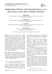 Mathematical model of the damping process in a one system with a ball vibration absorber