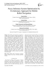 Fuzzy inference system optimization by evolutionary approach for mobile robot navigation