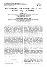 Translation movement stability control of quad tiltrotor using LQR and LQG