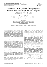 Creation and comparison of language and acoustic models using Kaldi for noisy and enhanced speech data