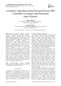 A genetic algorithm based fractional fuzzy PID controller for integer and fractional order systems