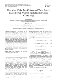 Hybrid artificial bee colony and tabu search based power aware scheduling for cloud computing