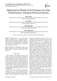 Mathematical model of the dynamics in a one nonholonomic vibration protection system
