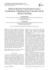 Medical big data classification using a combination of random forest classifier and k-means clustering