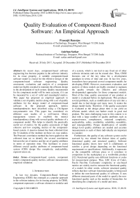 Quality evaluation of component-based software: an empirical approach