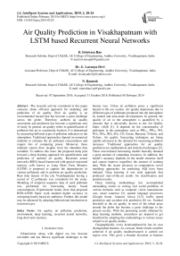 Air quality prediction in Visakhapatnam with LSTM based recurrent neural networks