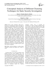 Conceptual analysis of different clustering techniques for static security investigation