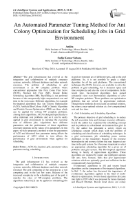 An automated parameter tuning method for ant colony optimization for scheduling jobs in grid environment