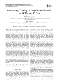 Accelerating training of deep neural networks on GPU using CUDA
