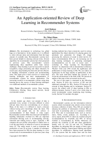 An application-oriented review of deep learning in recommender systems