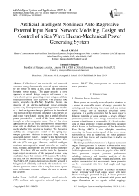 Artificial intelligent nonlinear auto-regressive external input neural network modeling, design and control of a sea wave electro-mechanical power generating system