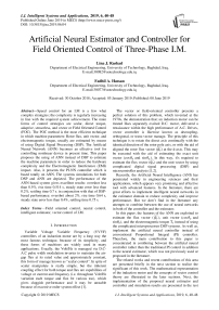 Artificial neural estimator and controller for Field Oriented Control of three-phase I.M.