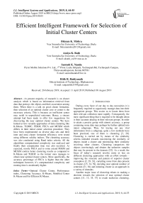 Efficient intelligent framework for selection of initial cluster centers