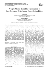 Weight matrix-based representation of sub-optimum disturbance cancellation filters
