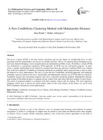 A new credibilistic clustering method with mahalanobis distance