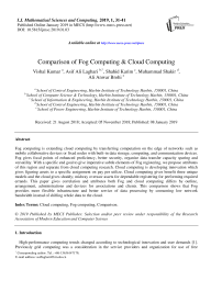 Comparison of fog computing & cloud computing