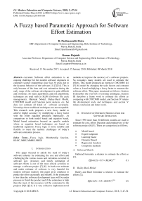 A fuzzy based parametric approach for software effort estimation