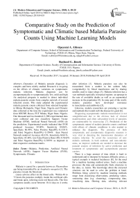 Comparative study on the prediction of symptomatic and climatic based malaria parasite counts using machine learning models