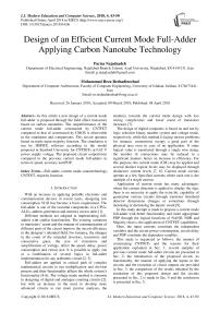 Design of an efficient current mode full-adder applying carbon nanotube technology