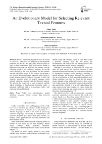 An evolutionary model for selecting relevant textual features