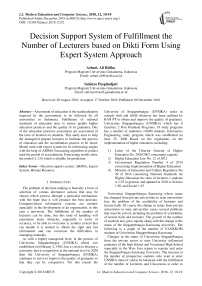Decision support system of fulfillment the number of lecturers based on dikti form using expert system approach