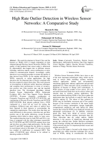 High rate outlier detection in wireless sensor networks: a comparative study