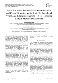 Identification of Trainees enrollment behavior and course selection variables in technical and vocational education training (TVET) program using education data mining