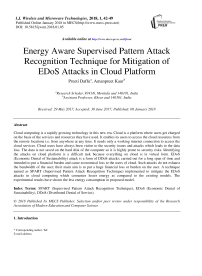 Energy aware supervised pattern attack recognition technique for mitigation of EDoS attacks in cloud platform